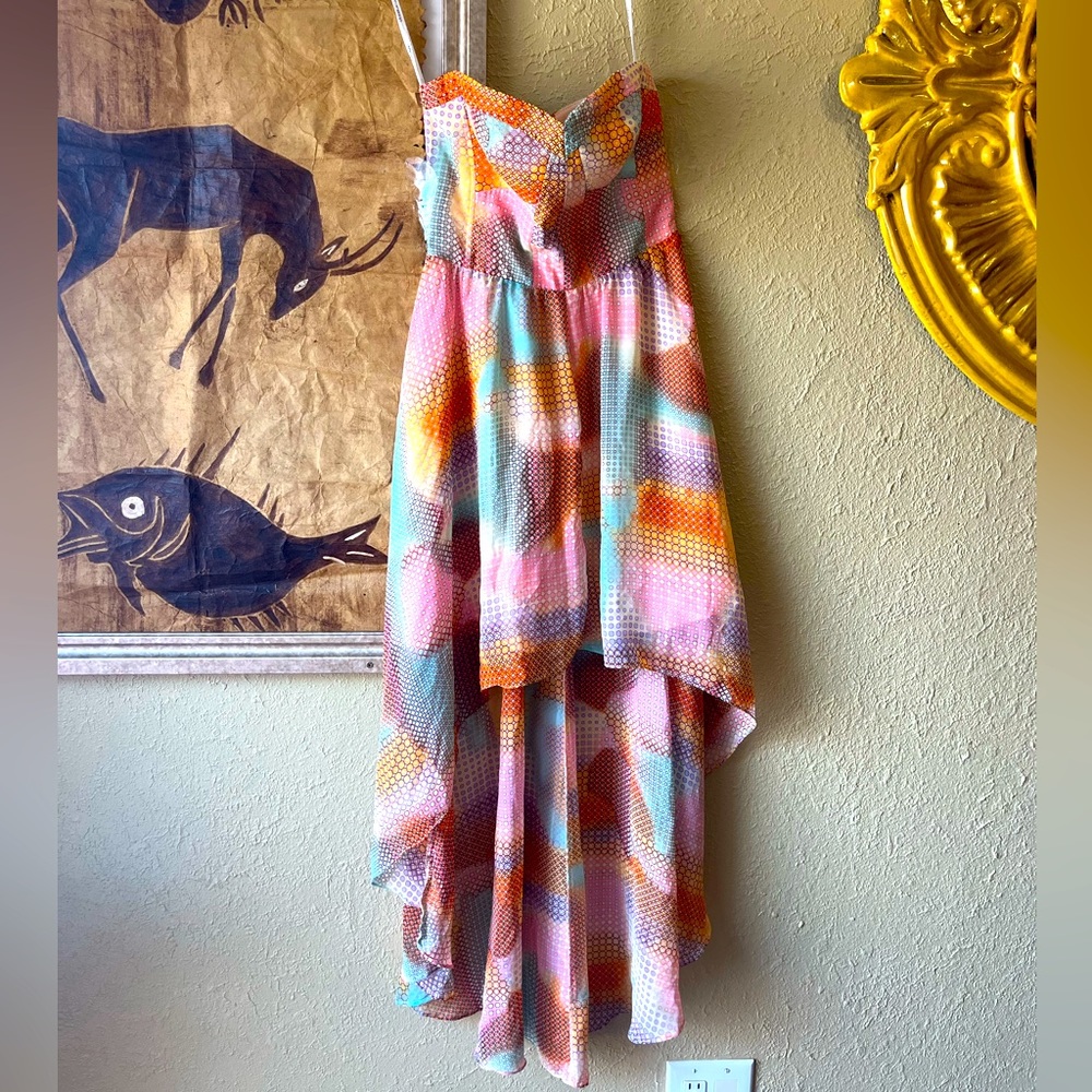 Stunning spring guess strapless high low dress